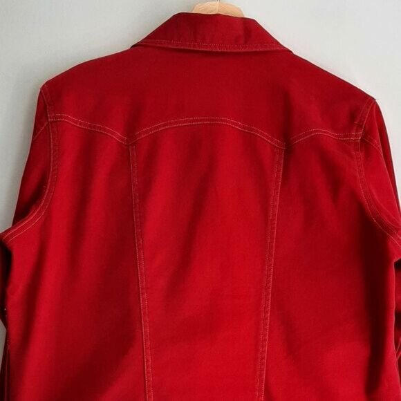 NORTHERN REFLECTIONS Classic Button Down Jean Jacket Red Sz M - Picture 6 of 10
